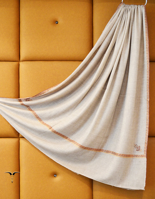 natural men's embroidery pashmina shawl 8173