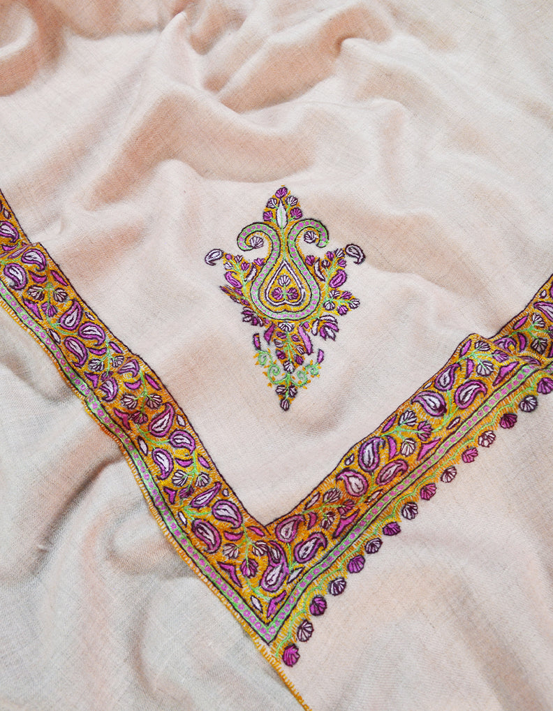 baby pink embroidery pashmina shawl 8178