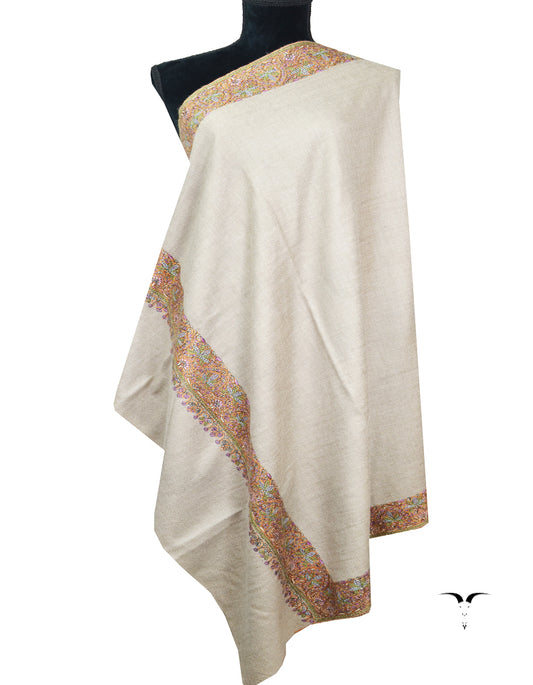 natural embroidery pashmina shawl 8182