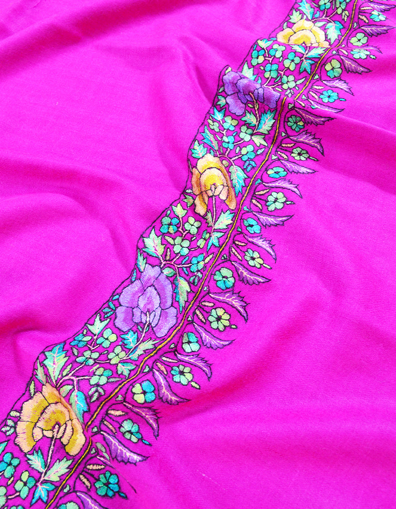 pink embroidery pashmina shawl 8184