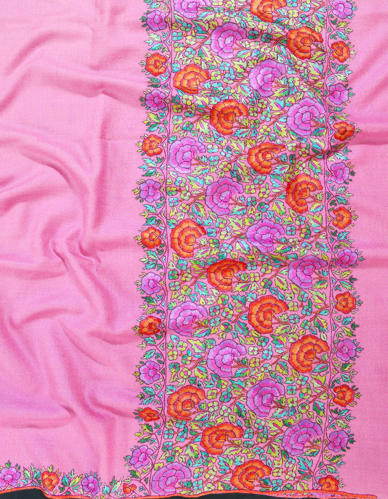 pink embroidery pashmina shawl 8187
