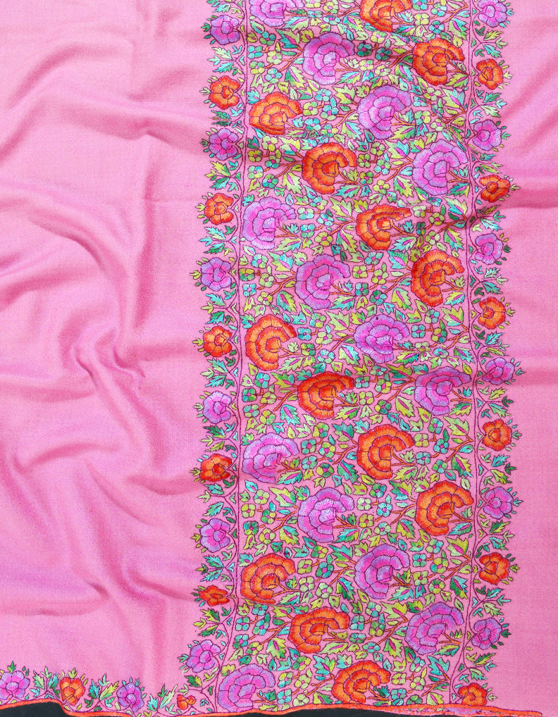 pink embroidery pashmina shawl 8187