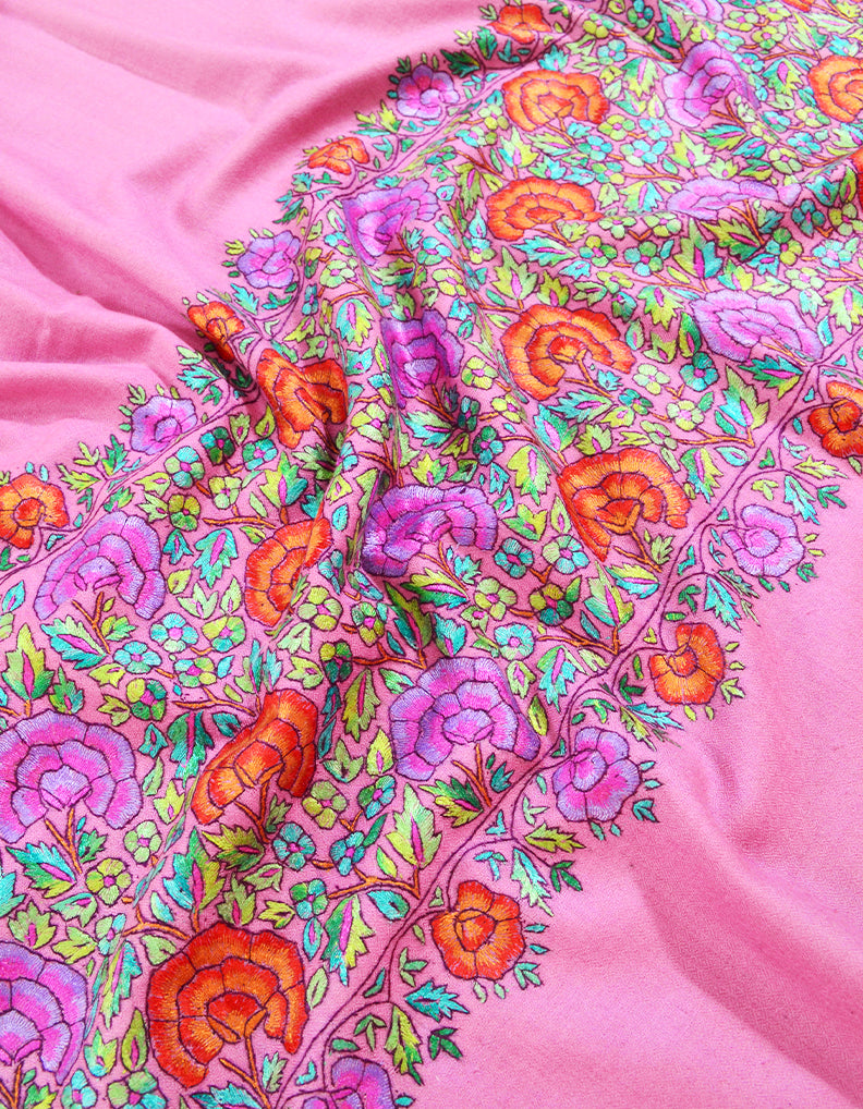 pink embroidery pashmina shawl 8187