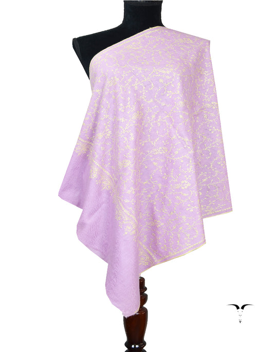 light orchid embroidery pashmina stole 8196