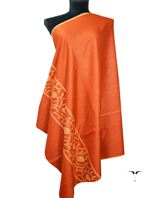 rust embroidery pashmina shawl 8220