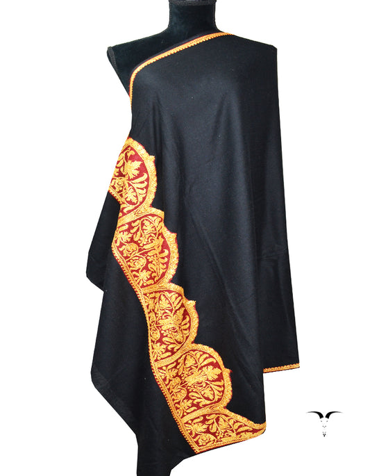 black tilla embroidery pashmina shawl 8221