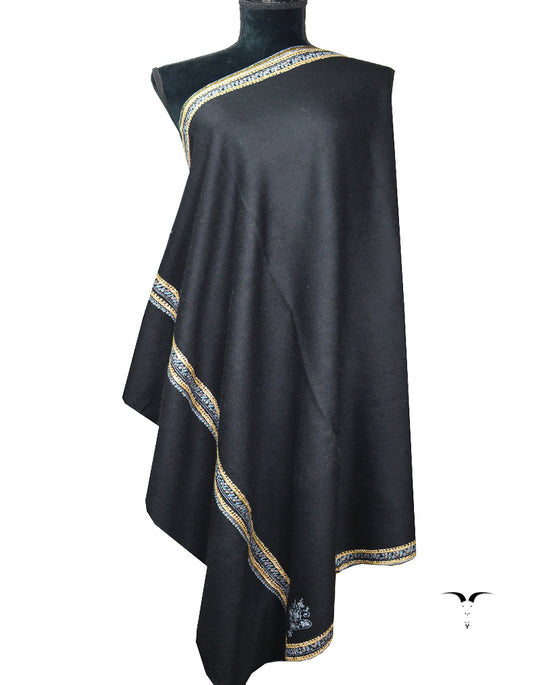 black tilla embroidery pashmina shawl 8227