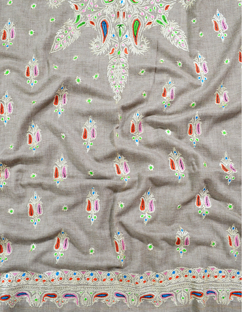 natural tilla jamma embroidery pashmina shawl 8230