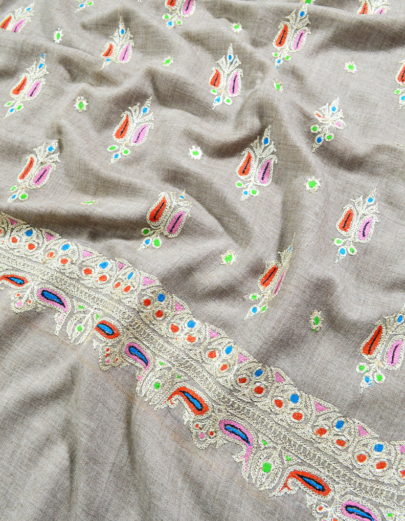 natural tilla jamma embroidery pashmina shawl 8230