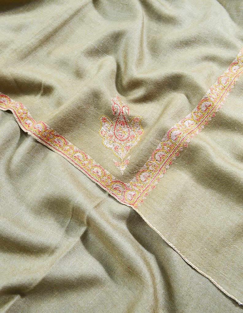 natural silk embroidery pashmina shawl 8236
