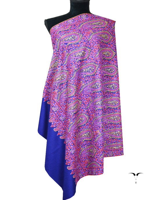 blue jamma embroidery pashmina shawl 8250