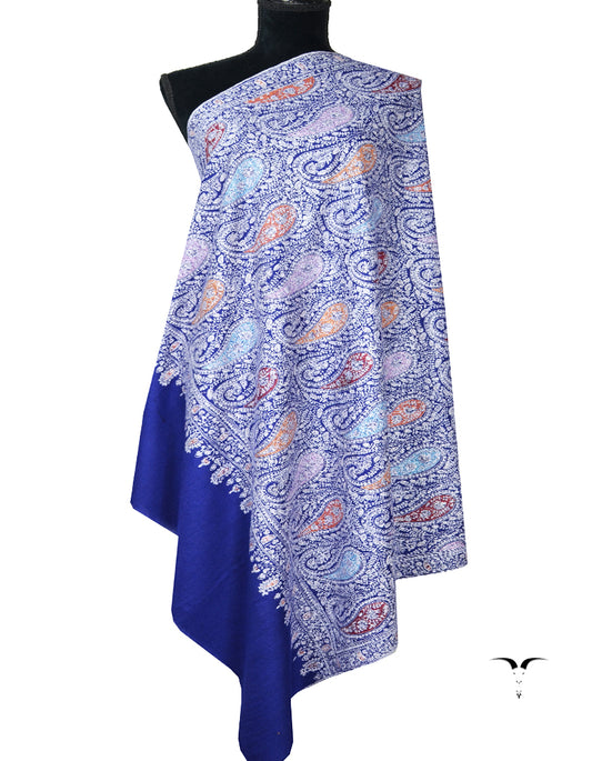 blue jamma embroidery pashmina shawl 8262