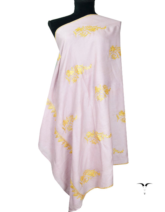 Lavender tilla embroidery pashmina shawl 8273