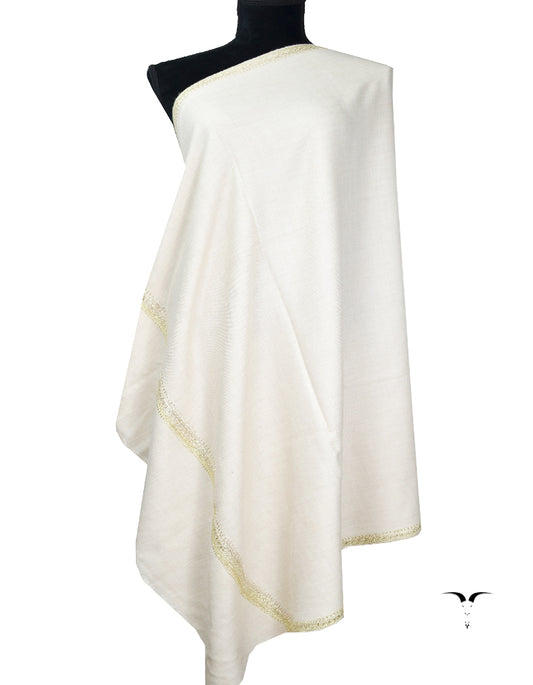 white tilla embroidery pashmina shawl 8281