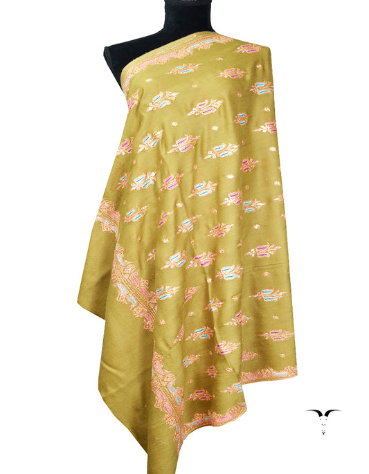 golden-rod tilla embroidery pashmina shawl 8285