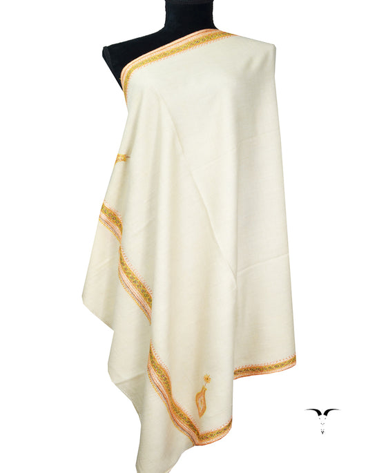 white tilla embroidery pashmina shawl 8287