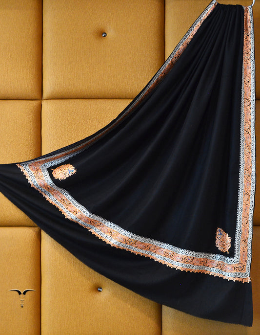 black men's embroidery pashmina shawl 8312