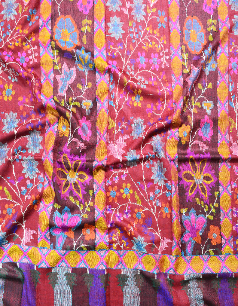 maroon kanni jamma pashmina shawl 8316