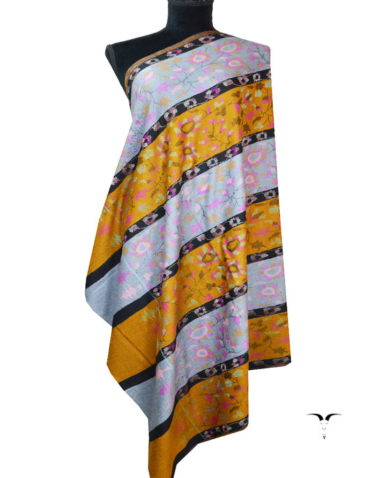 carolina and mustard kanni jamma pashmina shawl 8317
