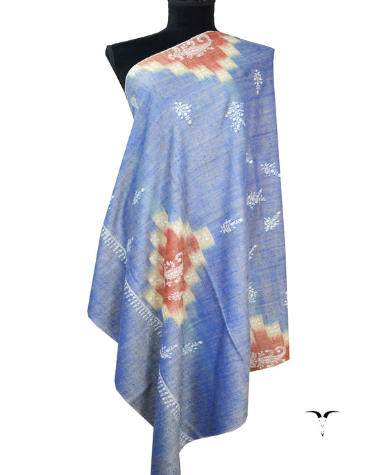 blue embroidery pashmina shawl 8319