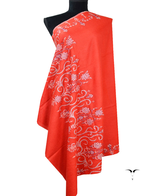 red embroidery pashmina shawl 8320