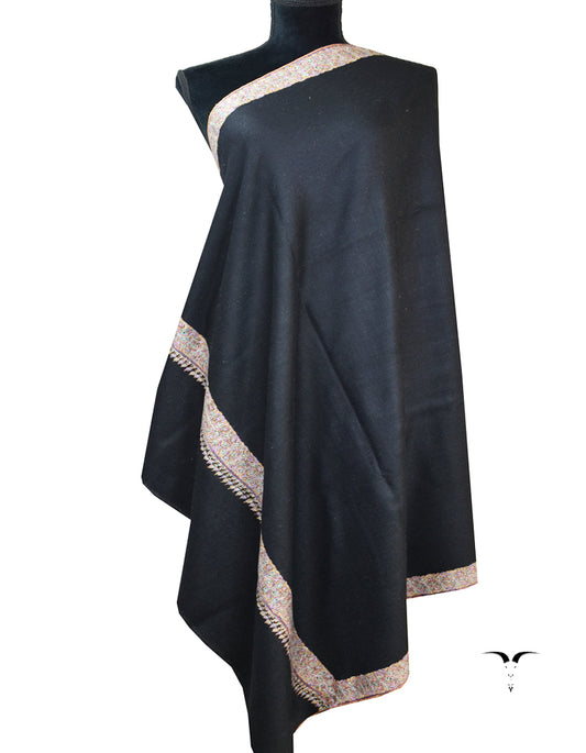 black embroidery pashmina shawl 8327