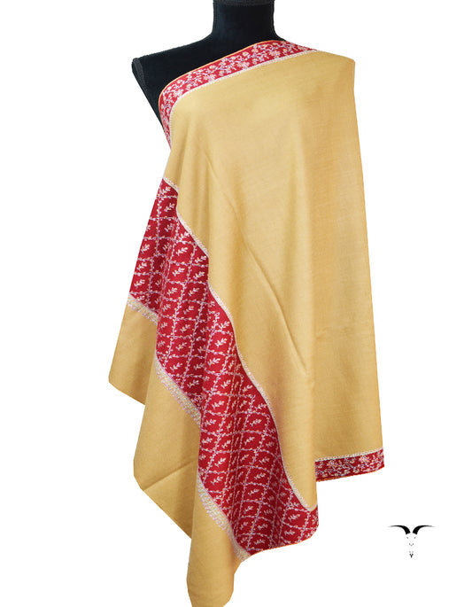 mellow and red embroidery pashmina shawl 8328