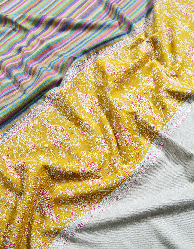 striped embroidery pashmina shawl 8330