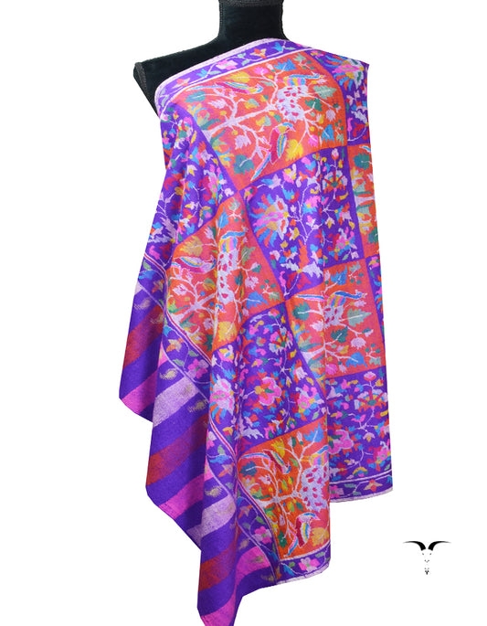 violet and orange kanni jamma pashmina shawl 8362