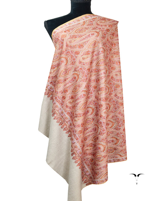natural jamma embroidery pashmina shawl 8375