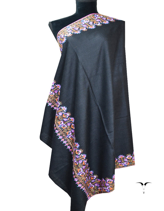 black embroidery pashmina shawl 8376