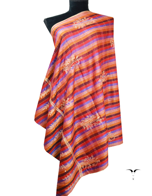 striped embroidery pashmina shawl 8378