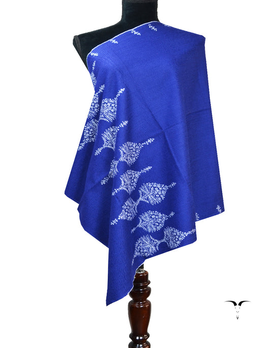 blue embroidery pashmina stole 8387