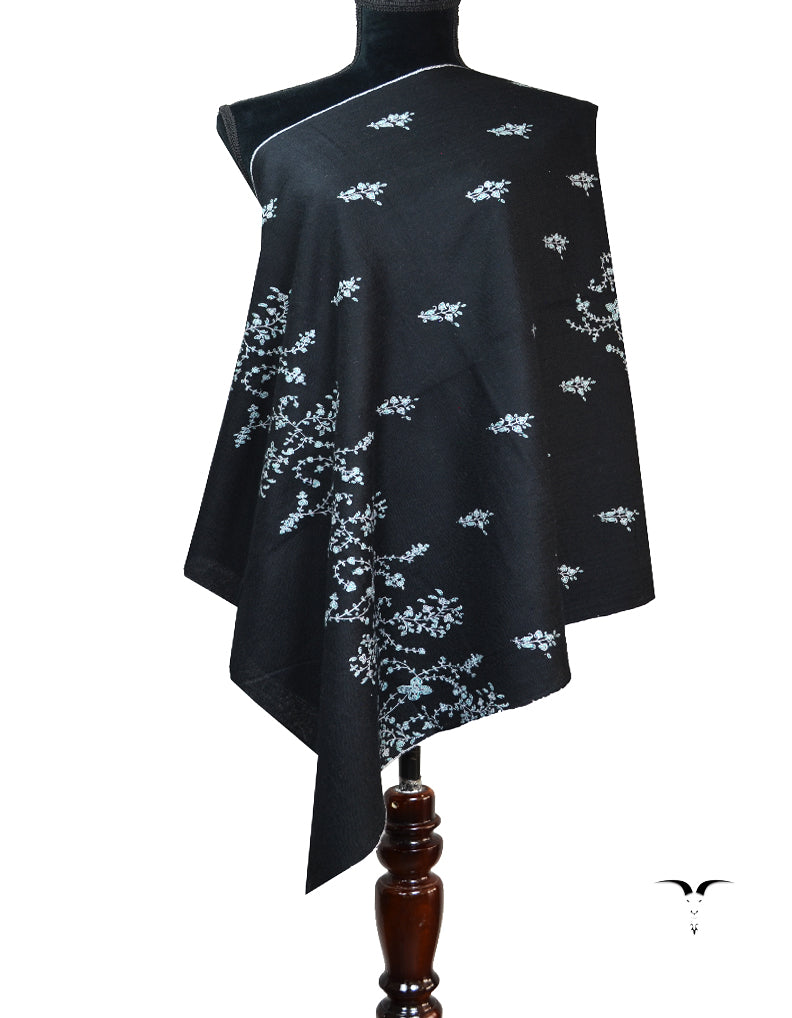 black embroidery pashmina stole 8390