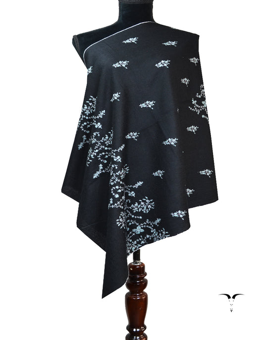 black embroidery pashmina stole 8390