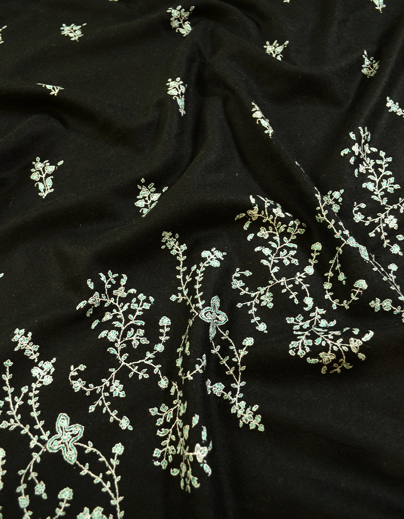 black embroidery pashmina stole 8390