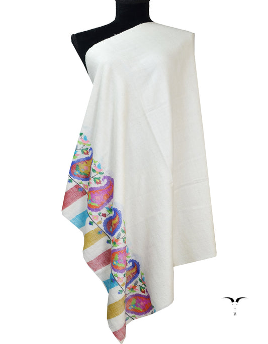 white GI kani pashmina shawl 8391