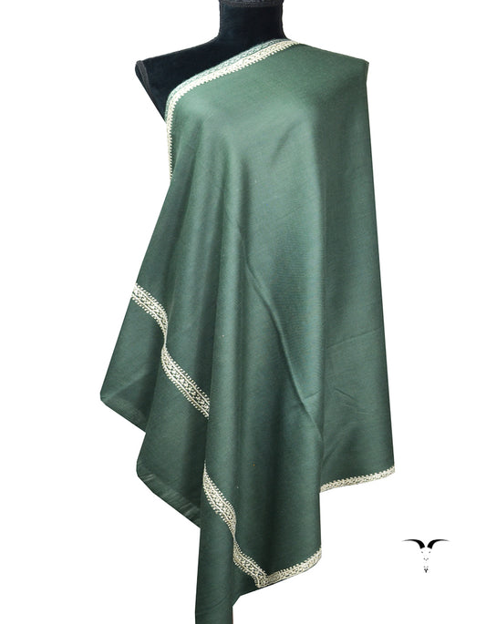 bilbao green tilla embroidery pashmina shawl 8405