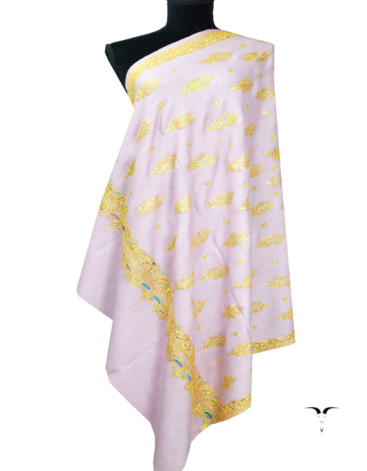 peach tilla embroidery pashmina shawl 8406