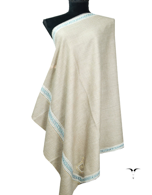 natural tilla embroidery pashmina shawl 8408