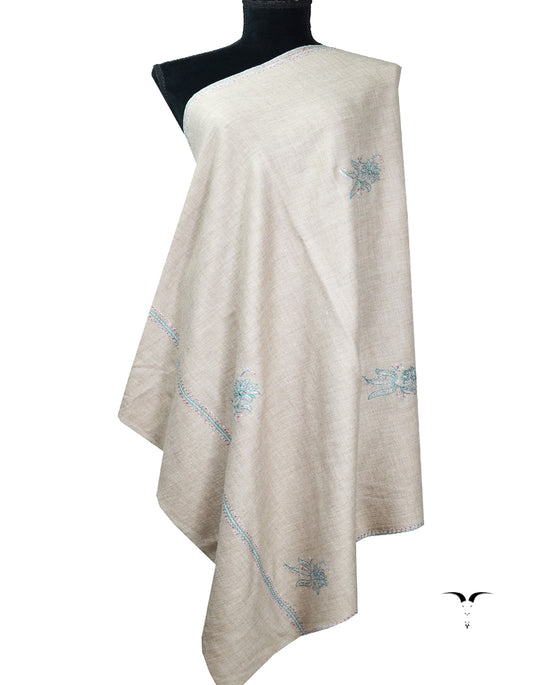 natural booti embroidery pashmina shawl 8410