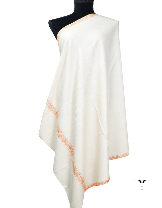 white tilla embroidery pashmina shawl 8414