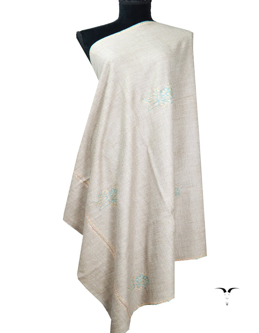 natural booti embroidery pashmina shawl 8418