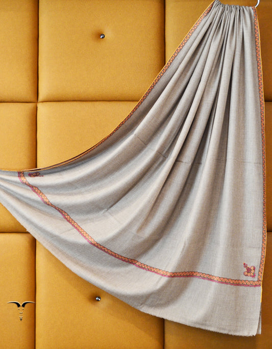 dark natural XL embroidery pashmina shawl 8503
