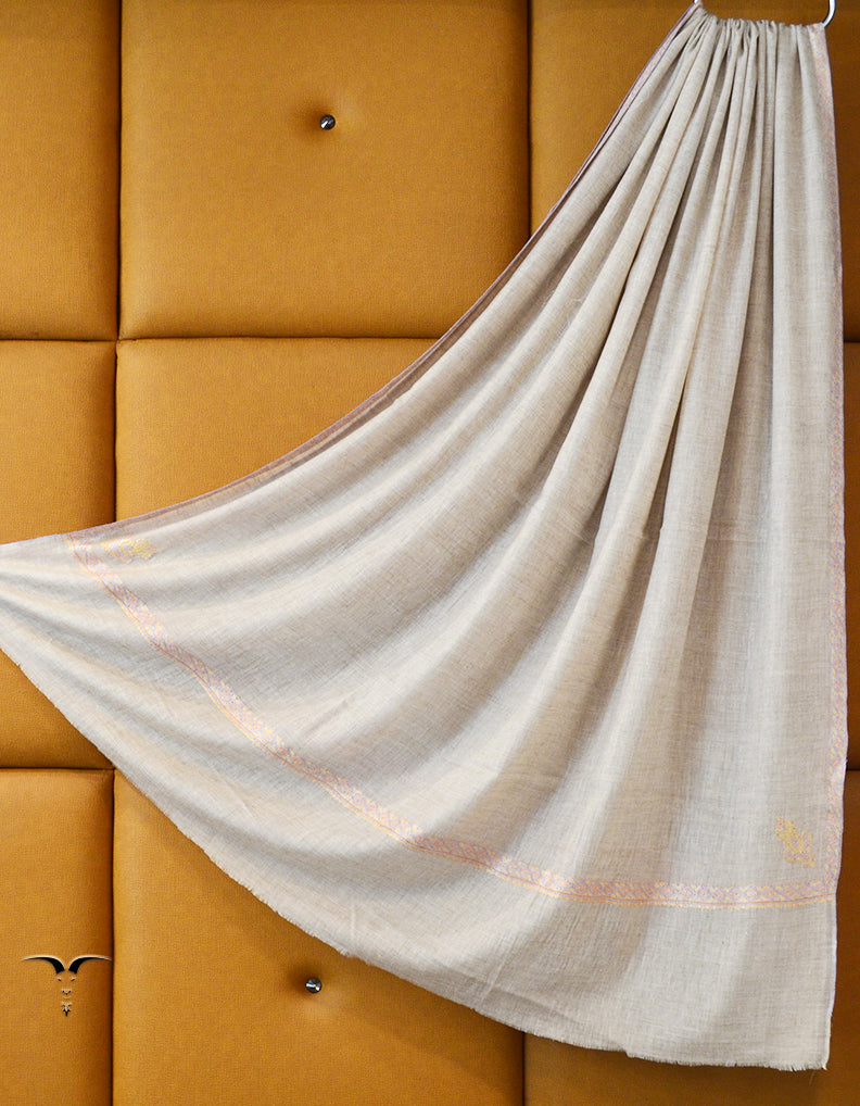 silver white XL embroidery pashmina shawl 8504