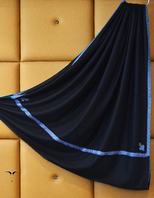 black XL embroidery pashmina shawl 8505