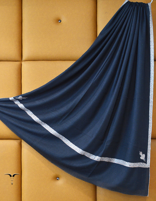 blue XL embroidery pashmina shawl 8510