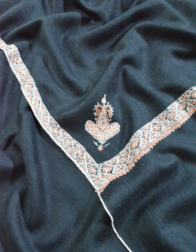 blue XL embroidery pashmina shawl 8510