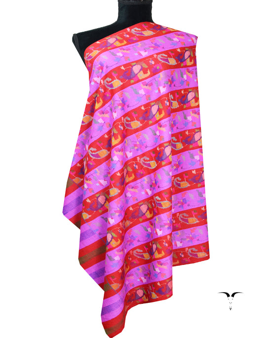 red and orchid kanni jamma shawl 8564