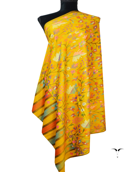 Mustard kanni jamma chinar shawl 8565